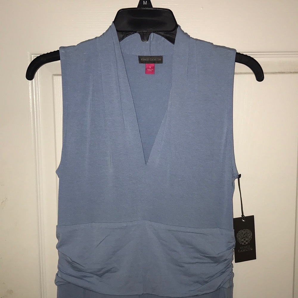 SOLD NWT Vince Camuto V Neck Maxi Dress S MSRP $119 Tonic Water Blue - Picture 4 of 11